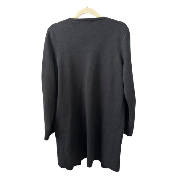 J.CREW Cardigan Sweater Women Small Black Knit Wool Blend Long Sleeve Open Front - Picture 2 of 7
